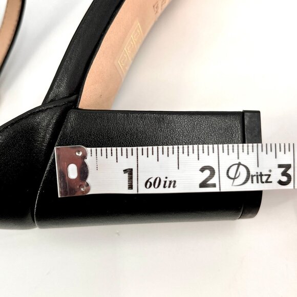 Stuart Weitzman NudistCurve 35 Sandal Size 7.5B Black Patent Leather Square Toe